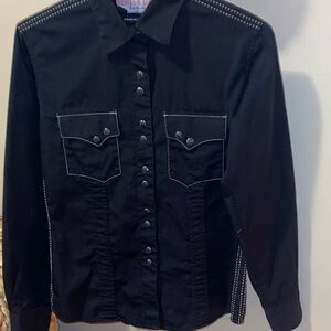 Women's Black Button Down Shirt